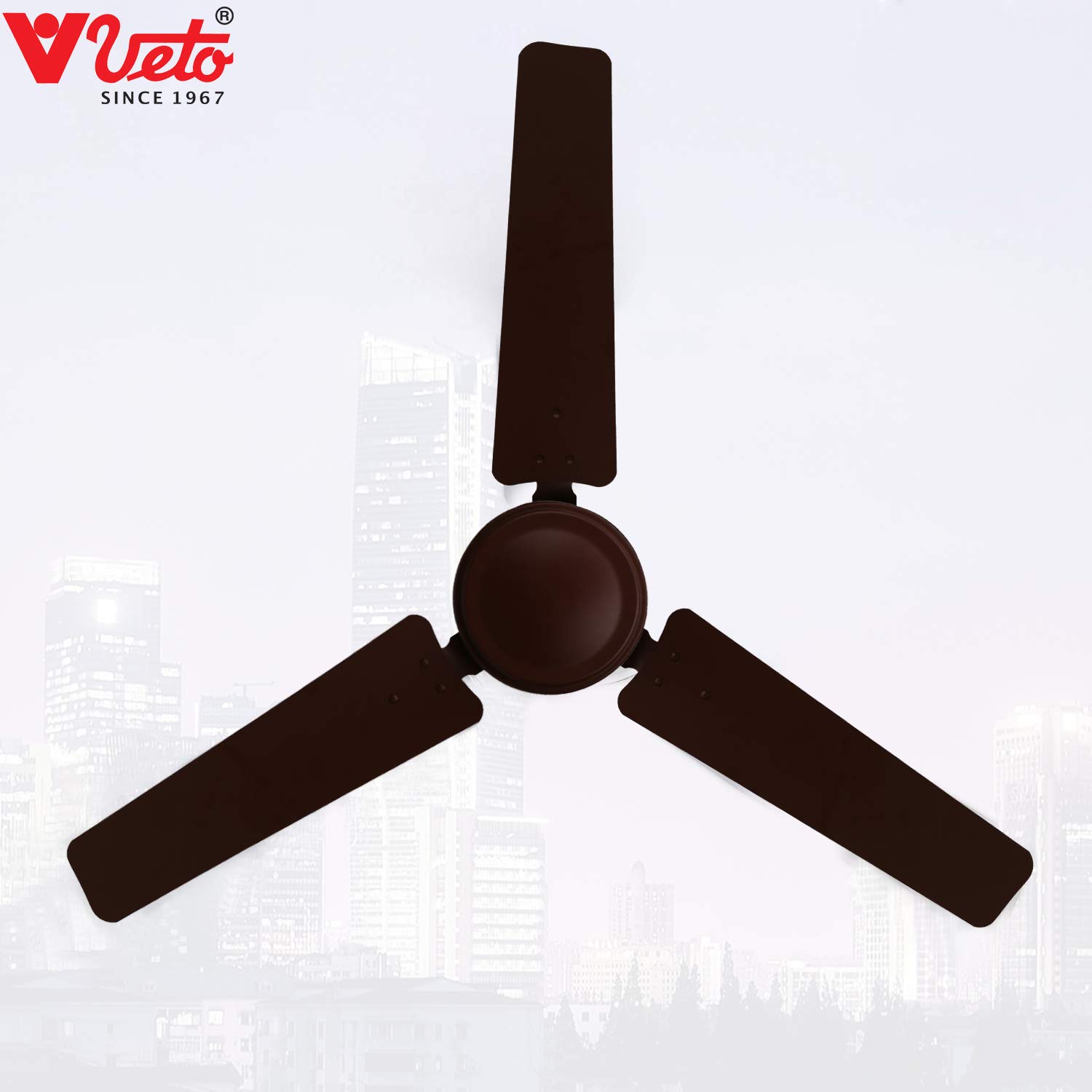 0 Veto 1200 mm 75 Watt Windy Ceiling Fans, Matt Brown - Image 1